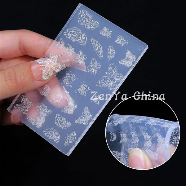 Relief 3D Silicone Mold  Butterfly Rose Nail Art Decorations Wing Lace Nails DIY Templates Nails Mold