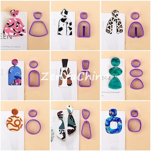 18Pcs Set Polymer Clay Earring Cutter Drop Dangle Clay Cutter Set  | Geometric Shape Clay Earring Tool Polymer Clay Tool Cookie Cutter