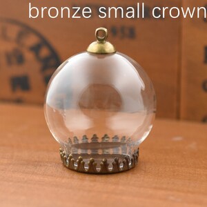 5set 20*15mm Hollow Glass Globe With Setting Base Beads Cap Set 0rb Glass Vials Pendant Glass Bottle Jewelry Pendant