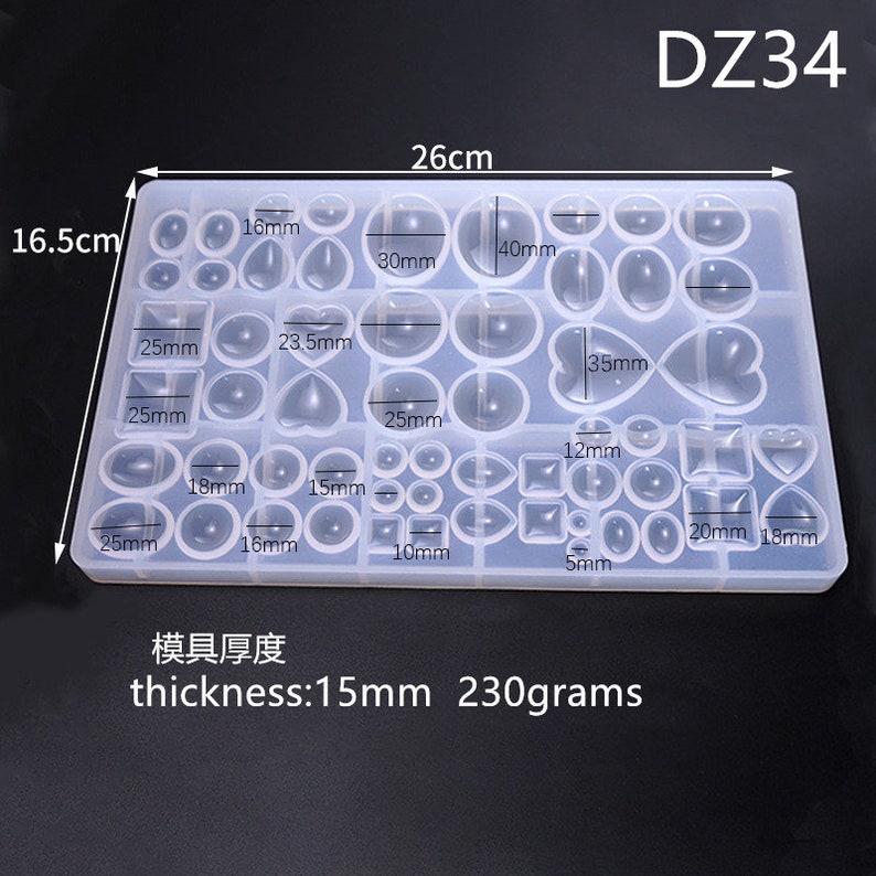 Multi style Pendants Silicone Mold Oblate Cabochon beads Resin Silicone Mould for Jewelry diy Making epoxy resin molds DZ34