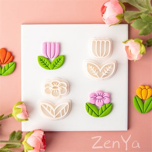 8 Designs Choose Floral Clay Cutters, Flower Polymer Clay Earring Cutters, Unique Clay Cutter Clay Tools Clay Molds Clay Supplies