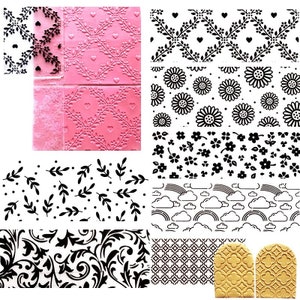 5*7inch Polymer Clay Tools Embossing Folders Clay Stamps, Polymer Clay Embossing Tool Flower leaf Pottery Stamps Clay Texture Clay mold