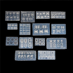 Bowknot Nail Mold Silicone Nail Art bowknot Bear shape Nail patch Crystal Template Manicure Tools Resin Nail Sticker DIY Mold