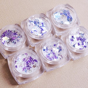 AB color moon star snow clover butterfly Sequins Plastic Paper for Resin Casting , Nail sticker Nail Art Sequins