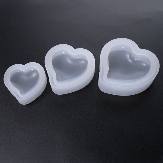 4 Pieces Heart Shaped Resin Molds Heart Silicone Charm Molds Epoxy Jewelry  Casting Mold Mixed Heart Keychain Molds for DIY Pendant Necklace Crafts
