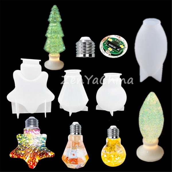 Bulb Pendant Silicone Mould Handmade Home Ornamen Tool Crystal UV Epoxy Resin Charms Casting Mold Party Atmosphere Night Light Resin Bulb