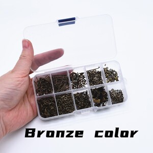 Jewelry Findings set Supplies Jewelry Making Tools Earrings Jump Ring Lobster clasp Wire for Necklace Earrings Bronze color
