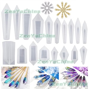 38Pcs Crystal Multi Pendulum Pendant Epoxy Resin Silicone Molds With Flower Cap Set Jewelry making Casting Molds Tool