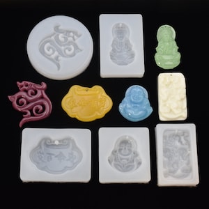 Silikonform für Schmuck diy Guanyin Buddha Anhänger mit Loch Resin Silikonform handgemacht Epoxy Resin Gießform Göttin der Gnade