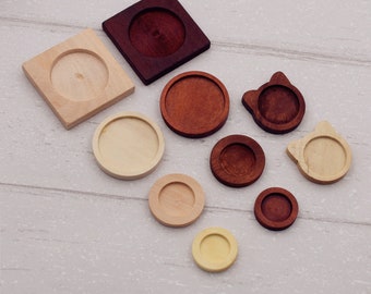 10X wood material round Cameo Cabochon Setting Base wood frame Pendants for silicone mold Jewelry Making DIY Handmade Craft