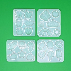 Molde de silicona para fabricación de colgantes de cartón, moldes de silicona de resina epoxi UV hechos a mano, geometría, helado, estrella de mar
