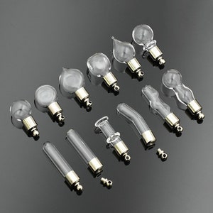 5pcs 6mm Outside Diameter glass tube with O rings glass vial pendant screw cap 11 designs choose name on rice bottles wish bottles