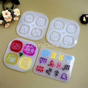 Constellation Silicone Mold for Jewelry Pendant with hole Resin Casting Mould Crafts Making tool Constellation Pendant epoxy resin molds
