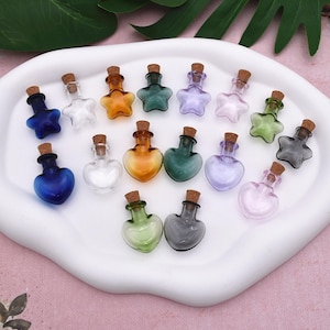 10 st små glasburkar mini glaskorkflaskor kärlekshjärta stjärnflaska för fest bröllop gör-det-själv-dekoration