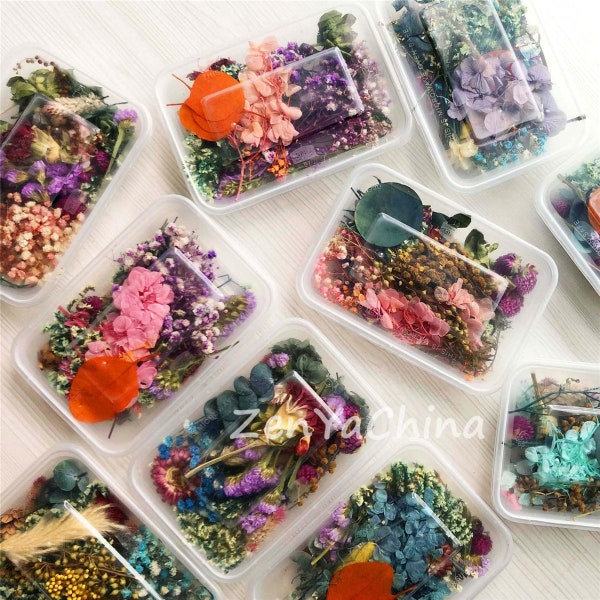 1 box Random style Natural Dried Flowers Herbarium Flower for Resin casting jewelry filler home Decorative Crafts oranment Flower Blind box