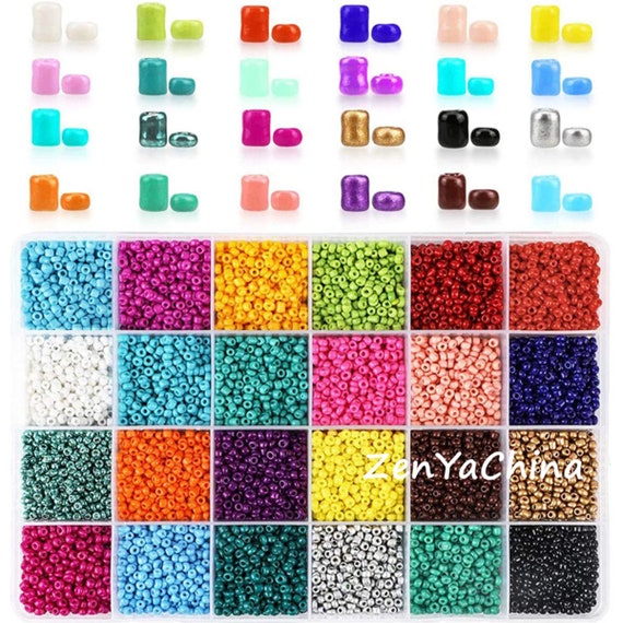 2/3mm Glass Seed Beads Bulk Mixed Colors Mini Spacer Loose Pony