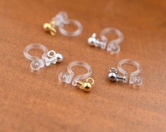 Resin ear clip No pierced ear clip invisible stud earrings Jewelry Findings , Resin + Stainless steel high quality ErJia02-03