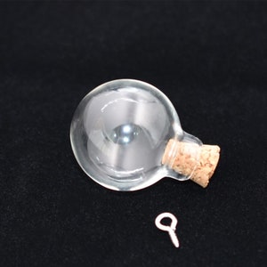 1pcs ball shape cork glass bottle glass vial with cork mini wishing bottles for jewelry making glass locket bottle charms