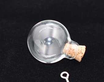 1pcs ball shape cork glass bottle glass vial with cork mini wishing bottles for jewelry making glass locket bottle charms