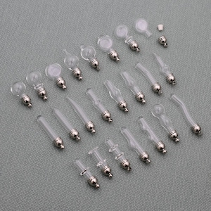 10pcs 5mm Outside Diameter glass vial with tassel cap glass vial pendant 23 designs choose name on rice bottles locket wish bottles