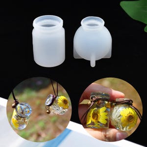 2Pcs bottle shape Silicone Mold Resin Solid Vials Pendants Ornaments DIY mould Epoxy UV Resin Jewelry Making
