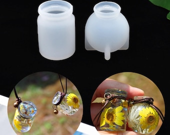 2Pcs bottle shape Silicone Mold Resin Solid Vials Pendants Ornaments DIY mould Epoxy UV Resin Jewelry Making