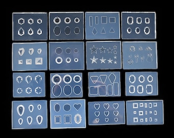 Geometric cut Diamond Nail Decoration Mold Nail Art Geometry Gem Stone Shape Crystal Template Manicure Tools Resin Nail Sticker DIY Mold