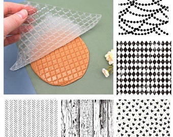 Polymer Clay Texture Stamp Sheets Geometric Pattern Texture Dots DIY Embossing Art Clay Pottery Tools Supplies Polymer Clay seal 9 design