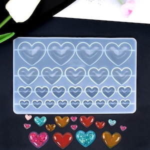 4 Different Sizes Love heart Silicone Mold Epoxy Resin Molds Resin Decorative Crafts UV Resin Casting Mold Heart Pendant Silicone Molds