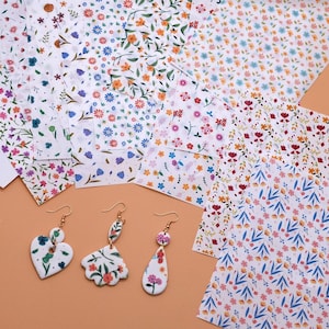 30 diversi decori Carta per trasferimento in argilla polimerica Foglio per trasferimento di immagini floreali autunnali e primaverili per carta decorativa per stampa in argilla polimerica