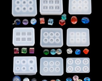 Silicone Mold for Resin Jewelry beads flat square rhombus beads Resin Silicone Mould handmade Epoxy Resin beads Casting Mould Ball mold