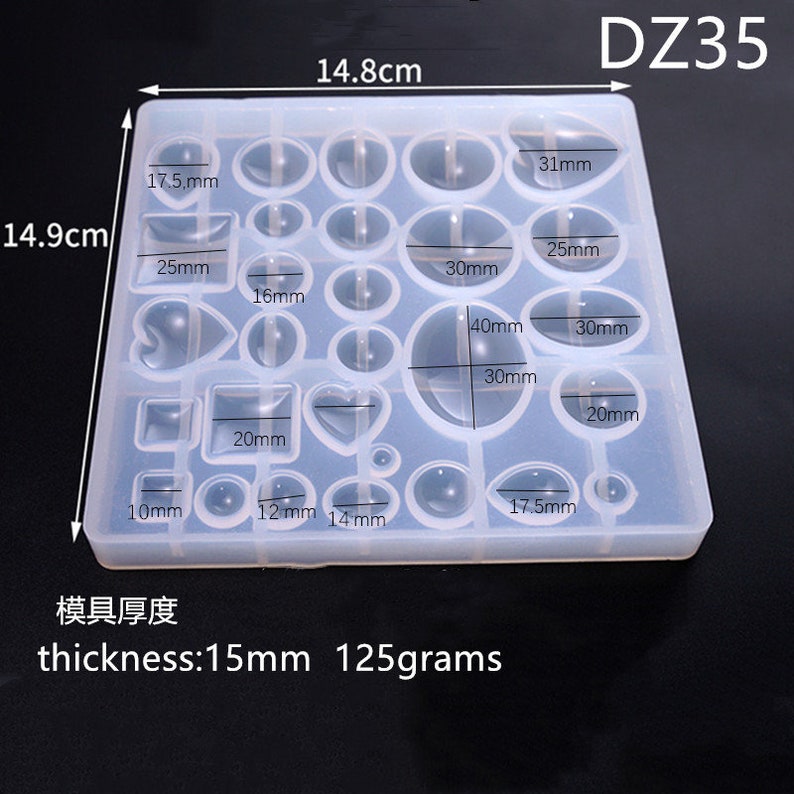 Multi style Pendants Silicone Mold Oblate Cabochon beads Resin Silicone Mould for Jewelry diy Making epoxy resin molds DZ35