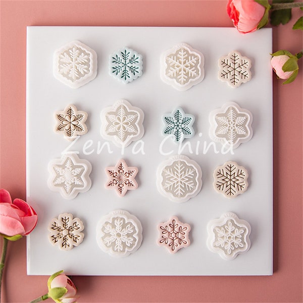 Christmas Snowflake Clay Cutters, Floral Polymer Clay Earring Cutters, Unique Clay Cutter, Clay Tools Clay Supplies Clay Molds