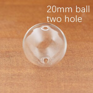 10pcs 12-30mm Double Trou Verre Globe Vide Bulle de verre Perles de verre Bricolage Bijoux fabrication flacon en verre pendentif 20mm