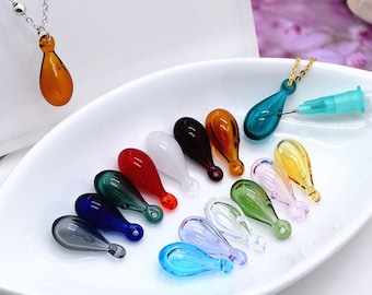4x Essential Oil Diffuser Pendant | Aromatherapy Vial with Hole for Diffusion Mermaid Tears Drop
