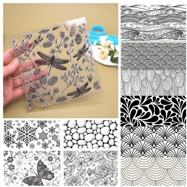 43 Unique Designs Polymer Clay Stamp Sheets - Butterfly, Peony, Sunflower, Snowflake DIY Embossing Art, Clay Earring Printing Tools