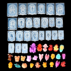 3D Silikon Nail Art Mold Resin Ohrring Anhänger Formen Süßer Cartoon Gott des Reichtums Glücksbringer für Nagel Maniküre Resin Gießform Tonform