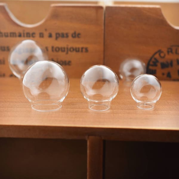 10pcs Wide mouth Glass globe Glass bubble Glass Vial Pendant Empty Glass dome Jewerly Making