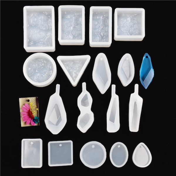 Classic pendant Water grain Pendant gem stone Mold Resin Casting Mould Jewelry Making Square Round Oval Drop Epoxy resin UV Resin molds