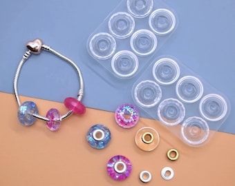 Flat Resin Beads Casting Mold - Silicone Mold for Jewelry Making- 15mm and 16mm Sizes - Smooth and Faceted Styles