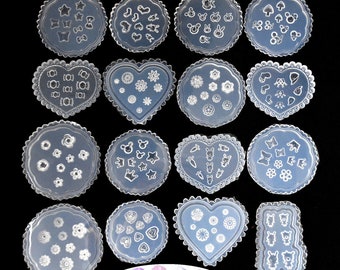 Nail Decoration Mold Silicone Nail Art Decoration Flower Sakura Heart Star Shell Crystal DIY Template Manicure Tools Resin Nail Sticker Mold