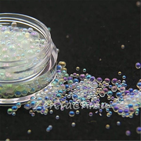 Mini Perlas de bola de burbujas 1-3 mm perlas diminutas mixtas para moldes de resina epoxi relleno de globo de vidrio de arte de uñas 4 colores elegir