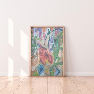 Botanischer Garten, Fine Art Print | Blumenölgemälde; Ungerahmt