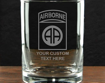 Verre à whisky 82nd Airborne personnalisé - Cadeau de l'armée américaine