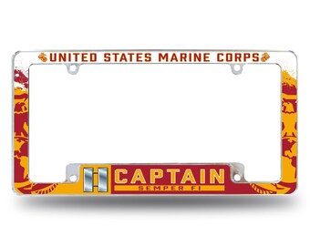 7.62 Design Marine Corps O-3 Captain USMC License Plate Frame - Officially License