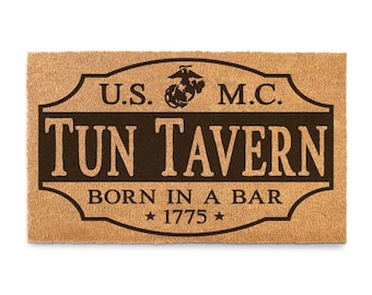 USMC Tun Tavern 18 x 30 inch Coir Doormat - Made in the USA