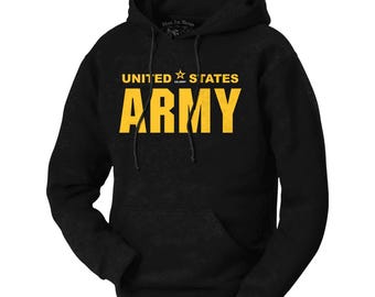 US Army Hoodie: Unisex Cotton-Poly Blend, Printed in USA