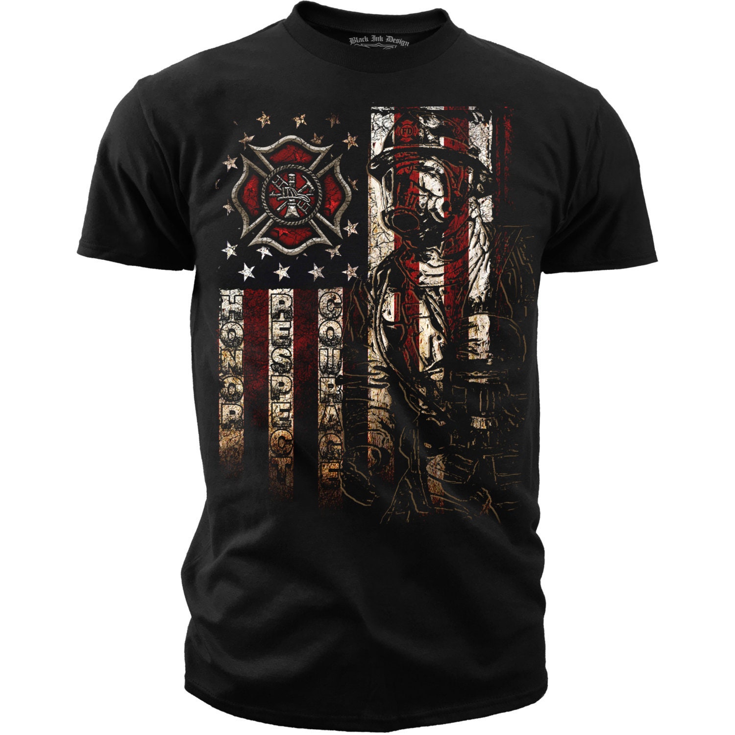 Firefighter "American Flag" American Pride T-Shirt (FT102)