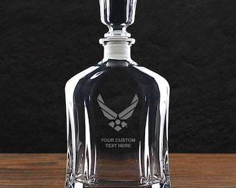 U.S. Air Force Logo Personalized 23.75 oz. USAF Whiskey Decanter - Officially Licensed