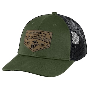 USMC Forged In Battle Patch Trucker Hat